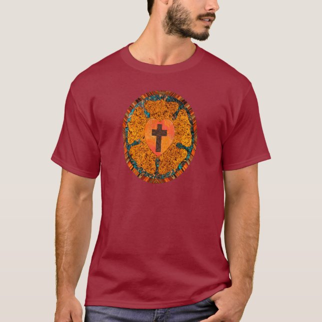 Lutherische Rose-Rojo T-Shirt (Vorderseite)