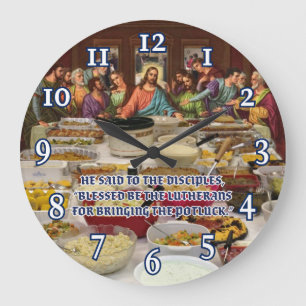 Lutherisches Abendmahls-Potluck Große Wanduhr