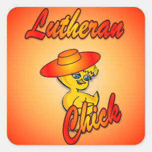 Lutherisches Küken #5 Quadratischer Aufkleber