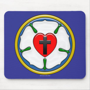 Lutherrose mit geprägtem Look Mousepad