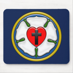 Lutherrose mit geprägtem Look Mousepad