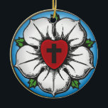 Luthers Rose Keramik Ornament<br><div class="desc">Lutherische Rose.</div>