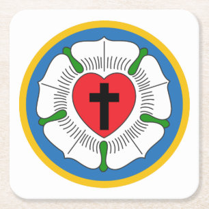 Luthers Rose Rechteckiger Pappuntersetzer