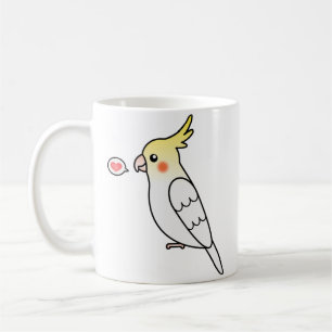 Lutino Cartoon Nymphensittich Papagei Vogel Liebe Tasse