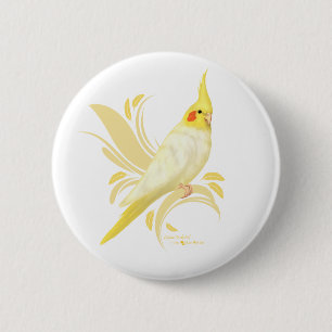 Lutino Cockatiel Button