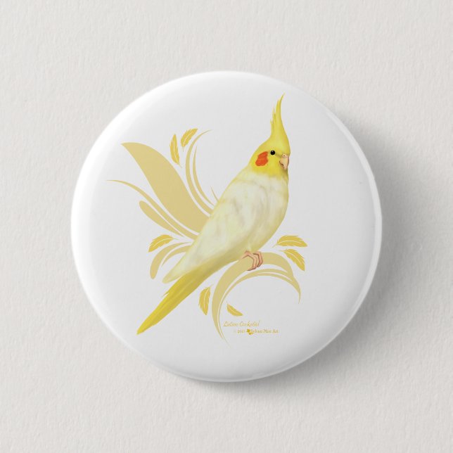 Lutino Cockatiel Button (Vorderseite)