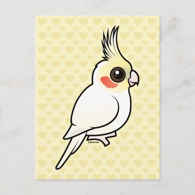 Lutino Cockatiel Postkarte (Vorderseite)