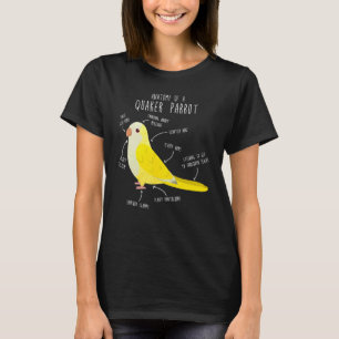 Lutino Quaker Parrot Anatomie Niedlich Papagei Bir T-Shirt