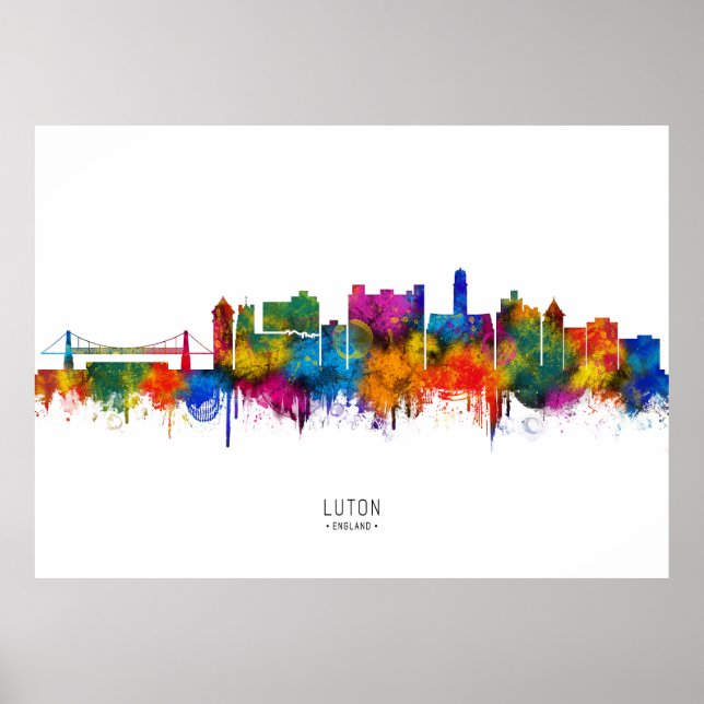 Luton England Skyline Poster (Vorne)