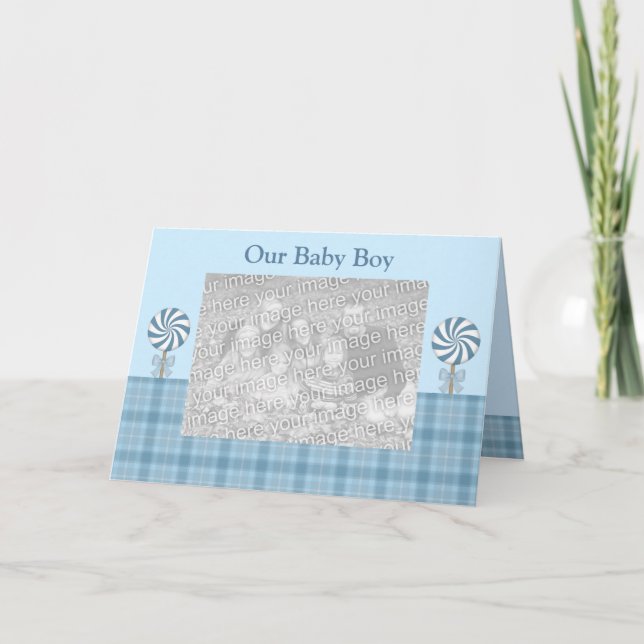 Lutscher-Baby-Geburts-Mitteilung Ankündigung (Vorderseite)