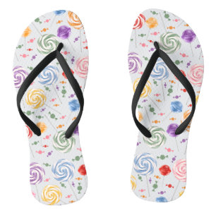 Lutscher Candy Muster Farbig Flip Flops