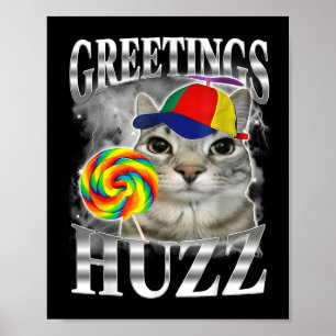Lutscher-Katze-Meme-Grüße Huzz Lustige Verrückte K Poster