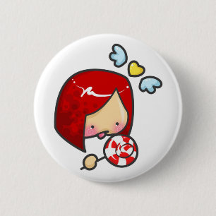 Lutscher-Mädchen Button