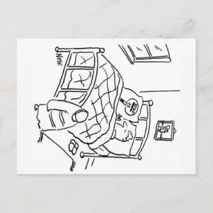 Lutscher-Mann schläft mit seinem Lutscher Postkarte