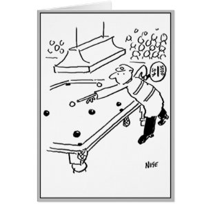 Lutscher-Mann spielt Snooker