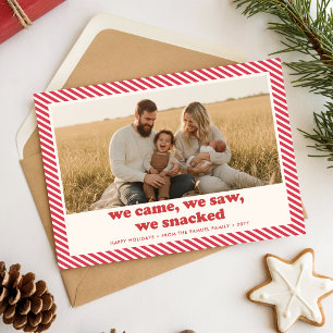 Lutscher-Streifen Lustige Familien-Weihnachtsfoto Feiertagskarte