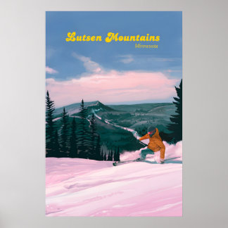 Lutsen Mountains Skigebiet Reiseplakat Poster