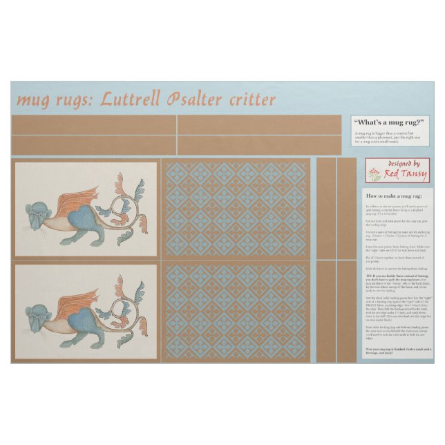Luttrell Psalter Critter DIY Tasse Rugs Stoff (Fat Quarter (45,7 x 55,9 cm))