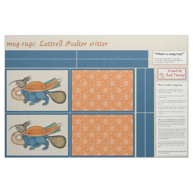 Luttrell Psalter Critter DIY Tasse Rugs Stoff (Fat Quarter (45,7 x 55,9 cm))