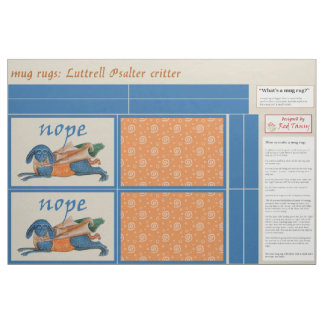 Luttrell Psalter Critter DIY Tasse Rugs Stoff