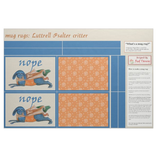 Luttrell Psalter Critter DIY Tasse Rugs Stoff (Fat Quarter (45,7 x 55,9 cm))