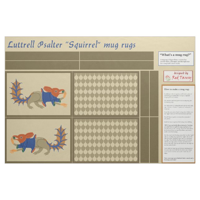 Luttrell Psalter "Eichhörnchen" DIY Tasse Rugs Stoff (Fat Quarter (45,7 x 55,9 cm))