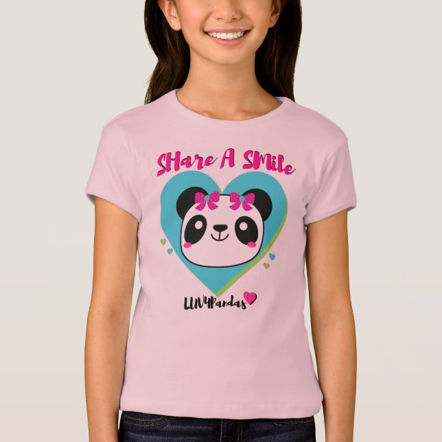 LUV4Pandas Herz-u. Lächeln-Pandababydoll-T - Shirt (Vorderseite)