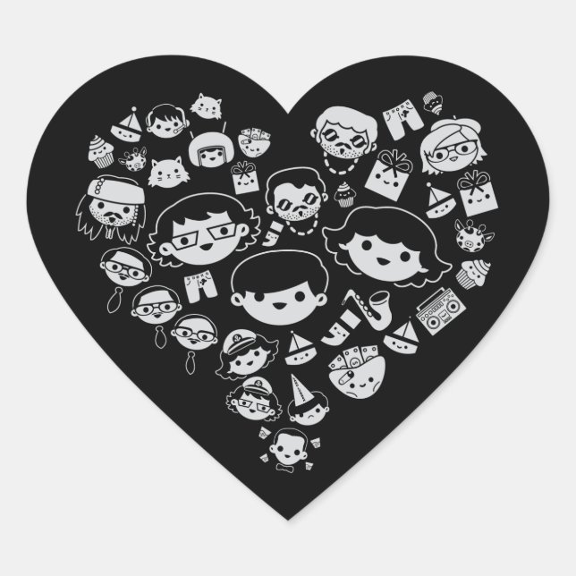 Luv 2 Herz-Aufkleber (Vorderseite)