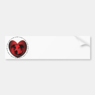 Luv-A-Bull American Bulldog Pit Bull Heart Autoaufkleber