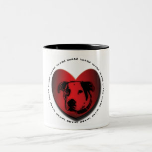 Luv-A-Bull American Bulldog Pit Bull Heart Zweifarbige Tasse