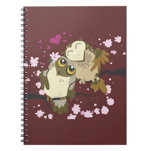 Luv Bird Owls~ notebook Notizblock (Vorderseite)