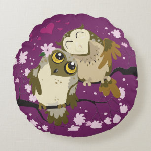 Luv Birds Round Pillow Rundes Kissen