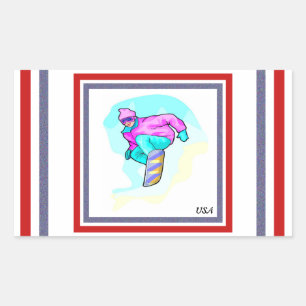 Luv bis Snowboard - Rechteckiger Aufkleber