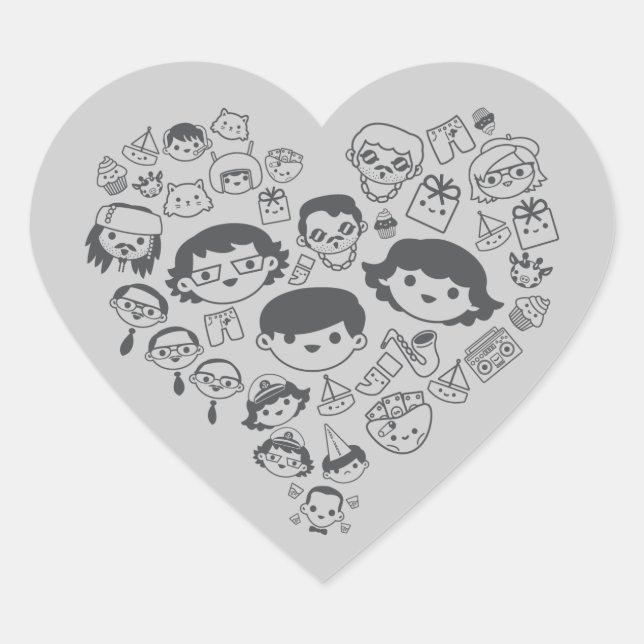 Luv Herz-Aufkleber (Vorderseite)