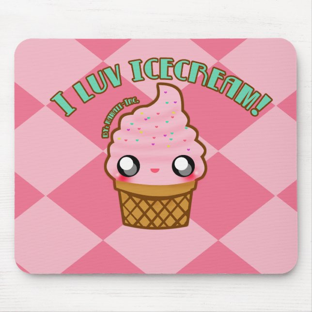 Luv I Eiscreme! Mousepad (Vorne)