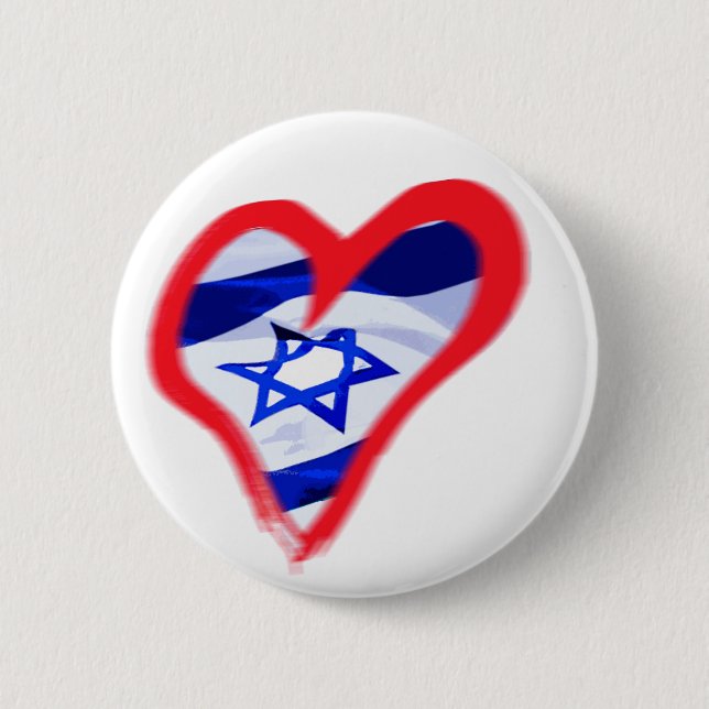 Luv Israel Herz Button (Vorderseite)