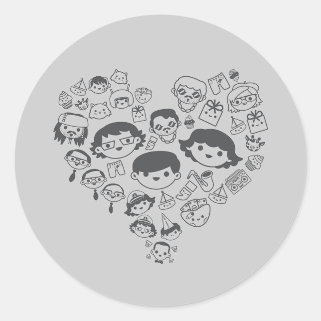 Luv Runder Aufkleber (Vorderseite)