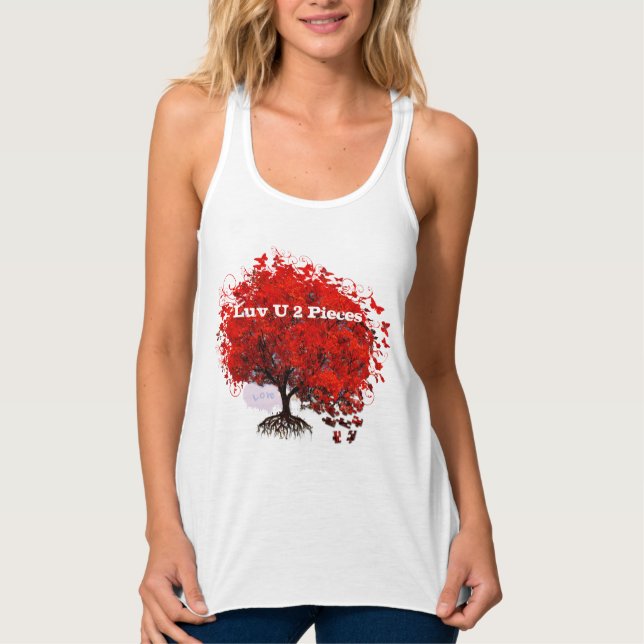 Luv U 2 Pieces T - Shirt Wirbel Roots Puzzles Stüc (Vorderseite)