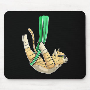Luvaerialmal Aerial Cat Yoga , Klein, Schwarz Mousepad