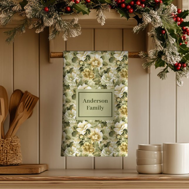 Lux Botanical Touch Personalisiertes Grüntuch  Geschirrtuch (Lux Botanical Touch Personalized Greenery Towel )