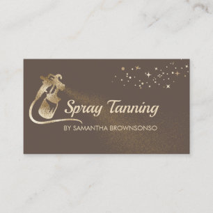 Lux Brown Gold Elegante Calligraphy Tan Spray Visitenkarte