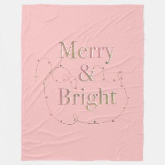 Lux Christmas Merry & Bright auf Pink Fleecedecke