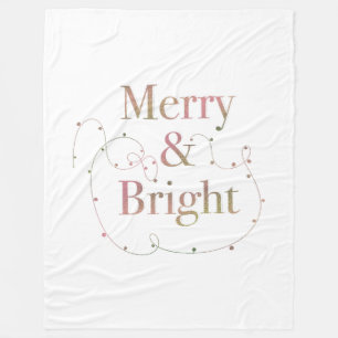 Lux Christmas Merry & Bright auf White Fleecedecke