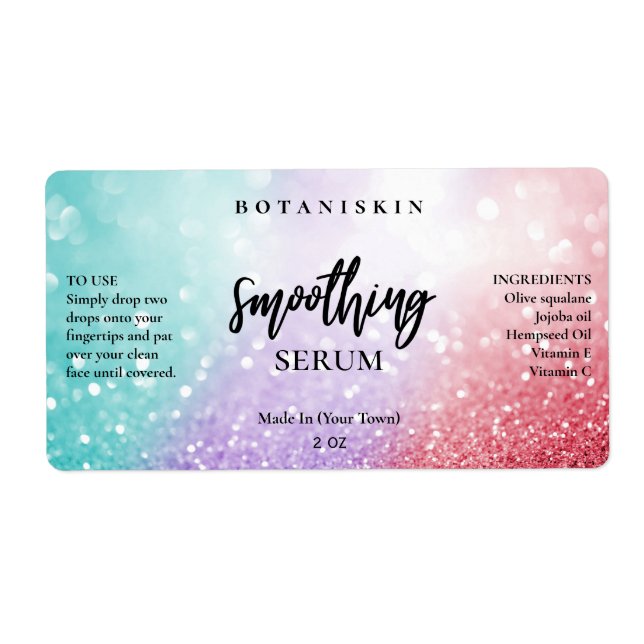 Lux Cotton Candy Glitzer Face Serum Labels (Vorne)