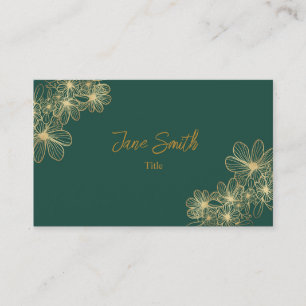 Lux Elegano Gold Blume Green Business Card Visitenkarte