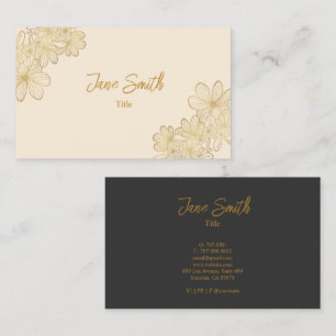 Lux Elegano Gold Blume Visitenkarte