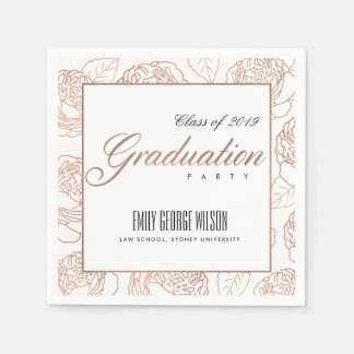 LUX ELEGANT BLUSPINK ROSE GOLD FLORAL ABSCHLUSS SERVIETTE