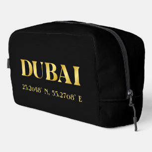 Lux Gold Dubai Latitude & Longitude Waschbeutel