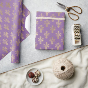 Lux Gold Lilie und Amethyst Geschenkpapier