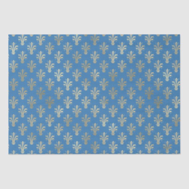 Lux Gold Lilie und Französisch Blue Seidenpapier (Vorderseite)